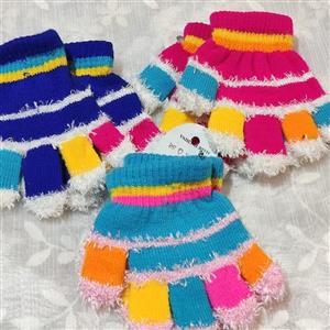 دستکش دخترانه رنگین کمانی