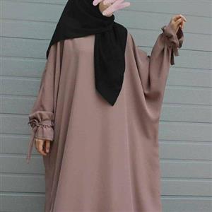 عبای  کرپ حریر مدل مچ پاپیونی مشکی