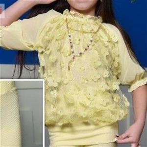 شومیز دخترانه گیپوری بلوز مجلسی دخترانه سایز 5 و 6 رنگ بندی و سایز بندی
