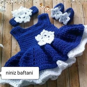 ست سارافون آبی دخترانه برای سه تا شش ماهه