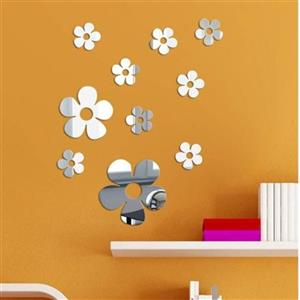 آینه دکوراتیو مولتی استایل،طرح گل بسته 10 عددی، سایز 5 و 10 و 15