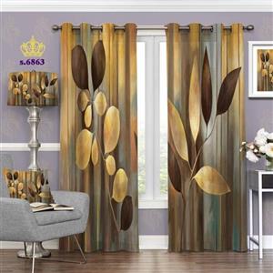 پرده پذیرایی دو قواره طرح برگ کد S6863