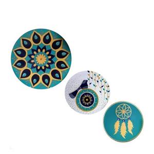 دیوارکوب سه عددی زمینه فیروزه ای  مرغ آمین شیک و جدید