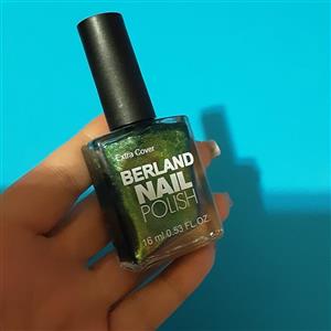 لاک ناخن.برند:Berland,رنگ: سبز کله غازی،هولوگرامی،سوپرشاین،16ml.شماره:575 