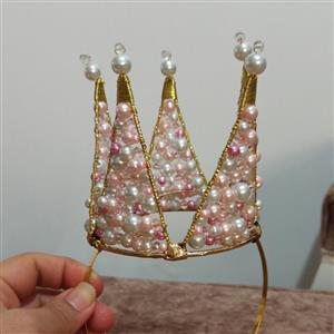 تاج پرنسسی دخترانه در دو طرح و تنوع رنگی  مروارید و کریستال
