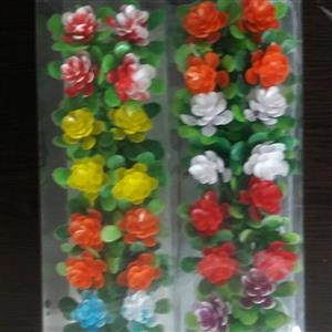 ست 4 عددی گل و گلدان فانتزی کوچک ()