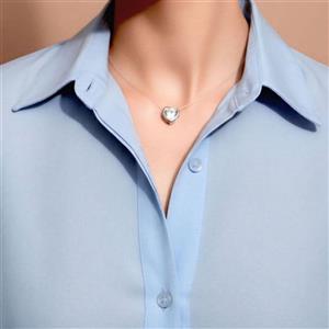 گردنبند طرح قلب با بند نامرئی/نگیندار/جنس استیل /رنگ ثابت/ضد حساسیت