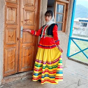 لباس محلی دخترانه 10 تا 11 سال دامن زرد 