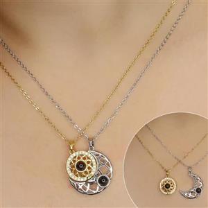 گردنبند ماه و خورشید دوستت دارم به صدزبان مگنتی