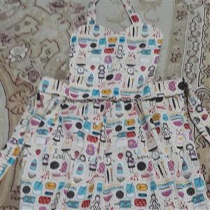 پیشبند اشپزخانه طرح دامنی چین دار  قلبی ،مناسب تمامی سایز ها