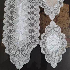 رومیزی سه تیکه جلومبلی قیطان دوزی ترک کار جدید و شیک