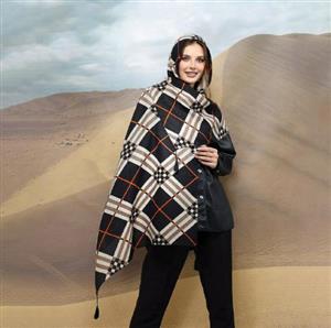 شال نخی ژاکارد منگوله دار