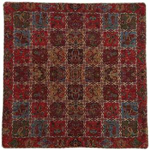 کاور کوسن ترمه ابریشم کد QUTR8 نفیس رنگ قرمز آستر زرشکی لبه مغزی دوزی