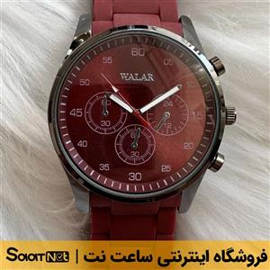 ساعت والار مردانه بند چرم مشکی شیشه عدسی دارای تقویم