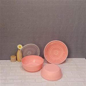 سرویس کاسه درب دار گرد 3عددی محصول باران در3 رنگبندی تهیه شده ازموادنو باکیفیت