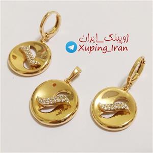 نیم ست ژوپینگ Xuping طرح طلا دایره شامل گوشواره و پلاک