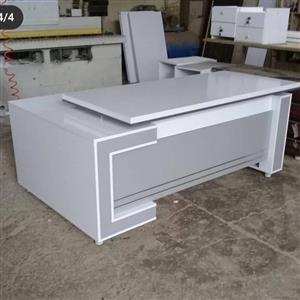 میز مدیریت ال سفید طوسی لیندا سایز 200در 75