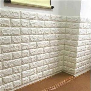 دیوار پوش فومی پشت چسبدار طرح آجر سفید