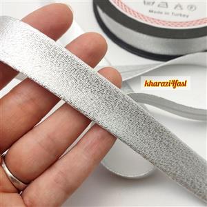 نوار اریب کتان ترک 581 رنگ  نقره ای