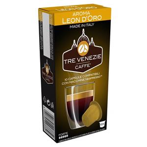 کپسول قهوه نسپرسو تِرِونیز مدل Leon Doro بسته 10 عددی Tre Venezie Leon Doro Capsule Compatible Nespresso