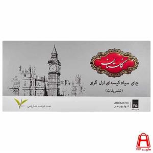 چای سیاه کیسه ای گلستان ارل گری تشریفات  پک 25 عددی
