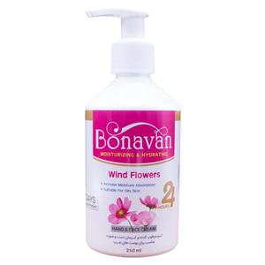 کرم مرطوب کننده و آبرسان دست صورت بناوان مدل Wind Flowers حجم 250 میلی لیتر 