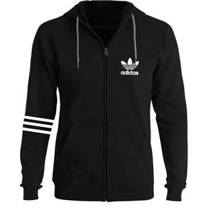 سویشرت مردانه وپسرانه  زیپ دار تو کرکی طرح آدیداس رنگ سرمه ای