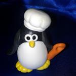 مجسمه خمیری پنگوئن سر آشپز