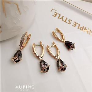 گوشواره زنانه ژوپینگ مدل نگین سیاه کد B1196