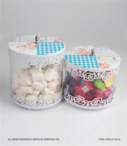 کندی باکس سفید درب و پایه فلزی مدل شارلوت