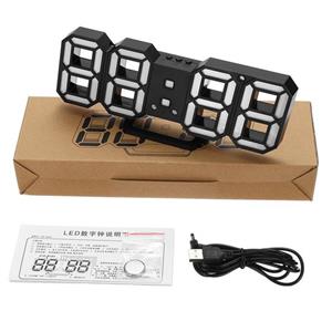 ساعت دیواری و رومیزی دیجیتال سه بعدی بدنه مشکی مدل X Segment clock
