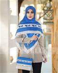ست کیف و روسری زنانه عیدانه رنگ آبی شیک با  کد mo175