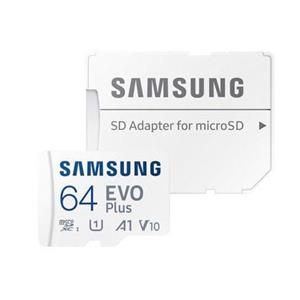 کارت حافظه microSDXC سامسونگ مدل  Evo Plus A1 V10 کلاس 10 استاندارد UHS-I U1 سرعت 130MBps به همراه آداپتور SD ظرفیت 64 گیگابایت