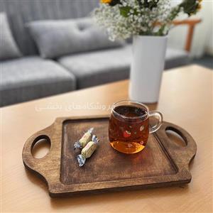 سینی چوبی مربع دسته دار