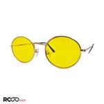 عینک شب بیضی شکل با فریم طلایی و عدسی زرد دیتیای مدل 3612