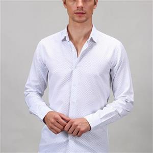 پیراهن روزانه باهوش   چاپی آبی مردانه  سفید 3781689C41525162212 TRENDYOL MAN 