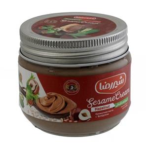 کرم ارده فندقی شیررضا 200 گرم شیشه ای\n