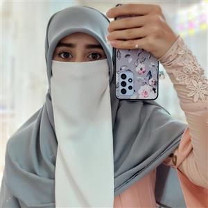 پوشیه و روبند سفید کرپ حریر گرم بالا درجه یک بدون تغییر رنگ و بدون نیاز به اتو حجاب خضرا