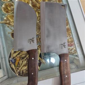 ساطور  استیل فولاد زنجان ضد زنگ  دسته چوب تیغه 3 میل
