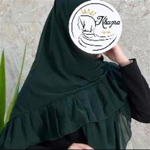 روسری دورچین سبز یشمی کرپ حریر  گرم بالا و درجه یک حجاب خضرا