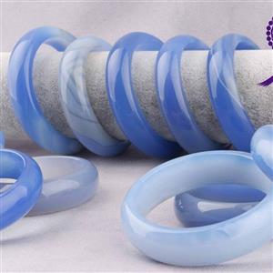 النگو عقیق اصلی رنگ( ابر آبی ) خوش رنگ و زیبا دارای سایز بندی