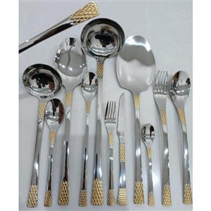 سرویس قاشق چنگال دهنه اروپایی برند یونیک طرح آناناسی