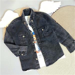 پیراهن اعلا پسرانه لی سنگشور درجه یک ذغالی سایز یک تا شش