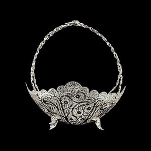 کشکول دسته زنبیلی ملیله کاری سایز 5