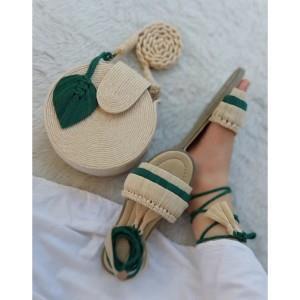 ست کیف و صندل مکرومه