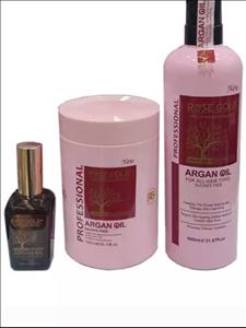 شامپو و ماسک مو رز گلد Rose Gold بدون سولفات حاوری روغن آرگان