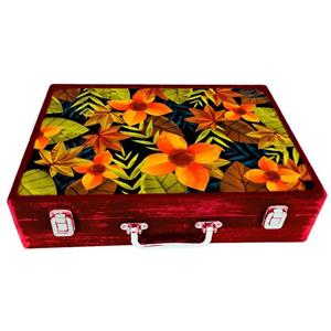 جعبه چوبی مدل چمدان بزرگ طرح بهاری 10
