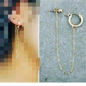 گوشواره زنجیری استیل