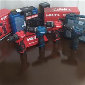 دریل شارژی صنعتی و چکشی موتور براشلس طرح 24ولت