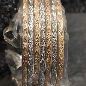 النگو روسی طلایی و سفید خانه فروشگاه سان اکسسوری پک 7 تایی رنگ ثابت در 5 سایز قیمت 850000 تومان
